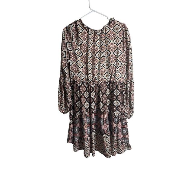 Anthropologie brown black peach boho tiered dress small - Picture 4 of 5